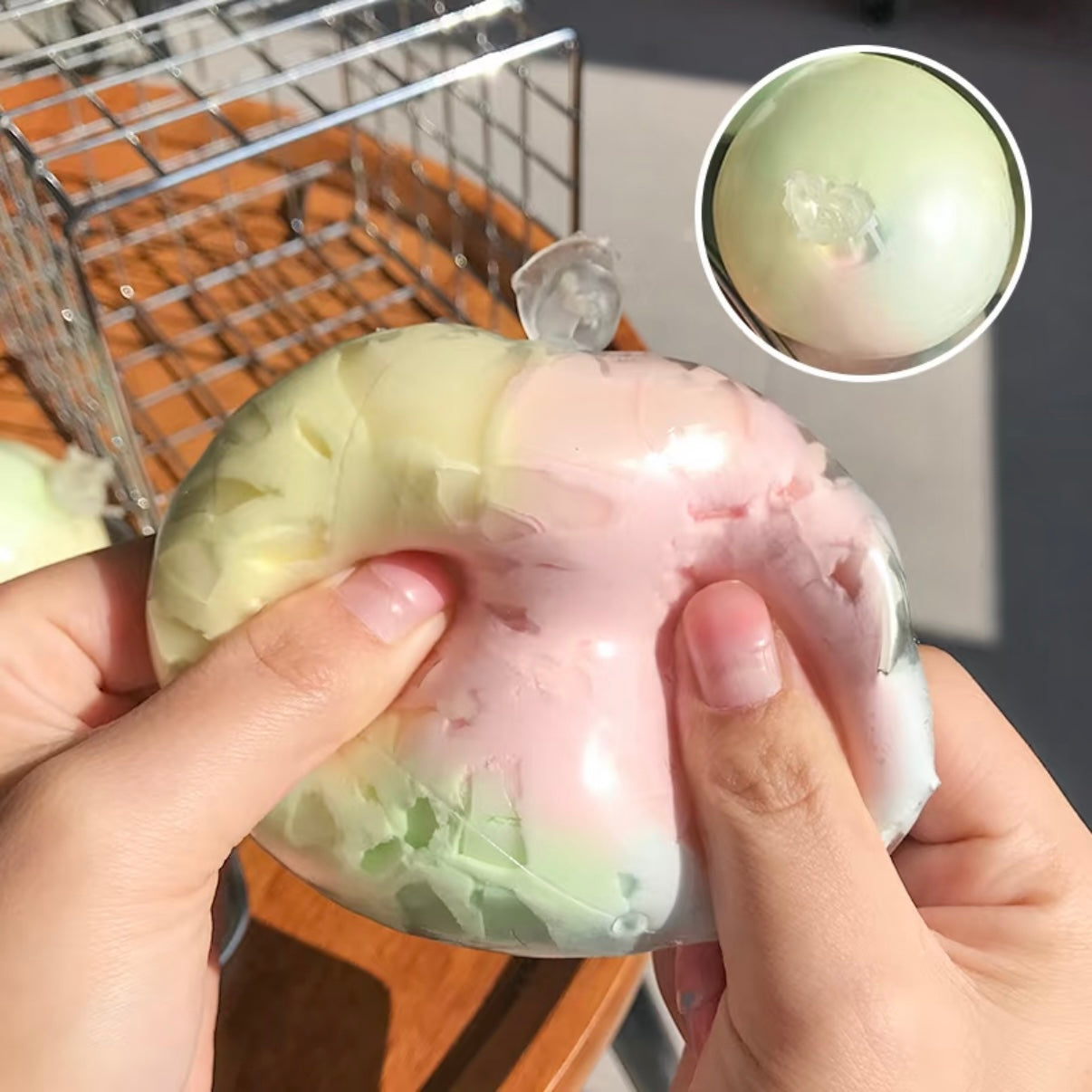 Rainbow Cracking Wax Ball Stress Ball
