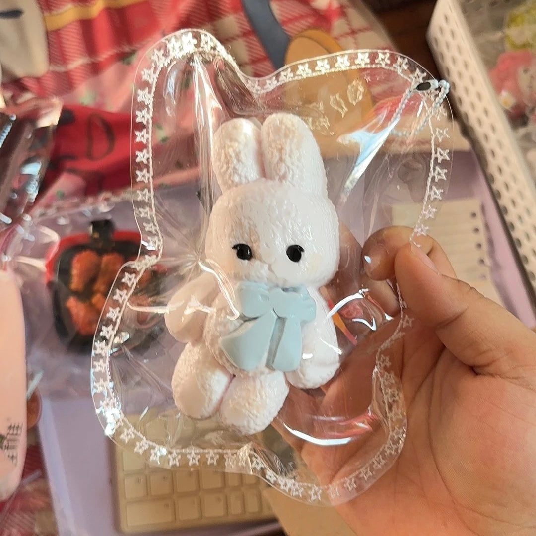 Blue Bow Bunny Bag Squishy