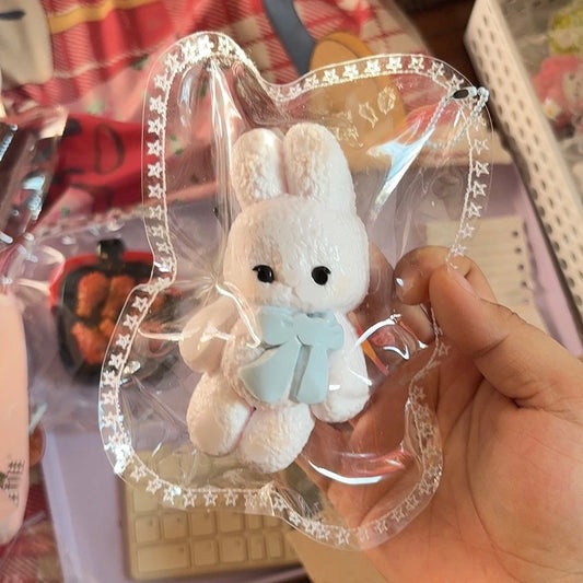 Blue Bow Bunny Bag Squishy