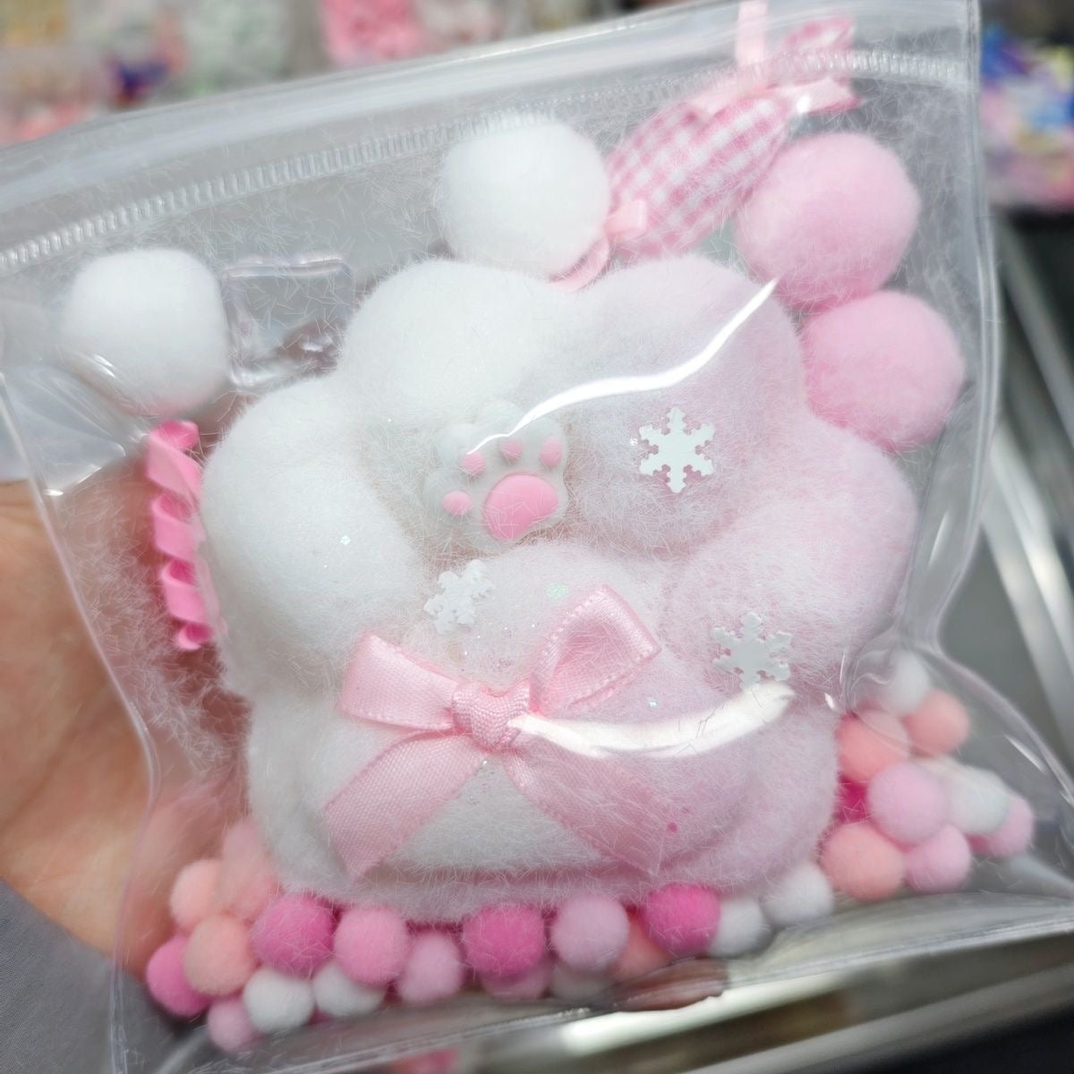 6 Colors Plush Cat Paw Bag Squishy
