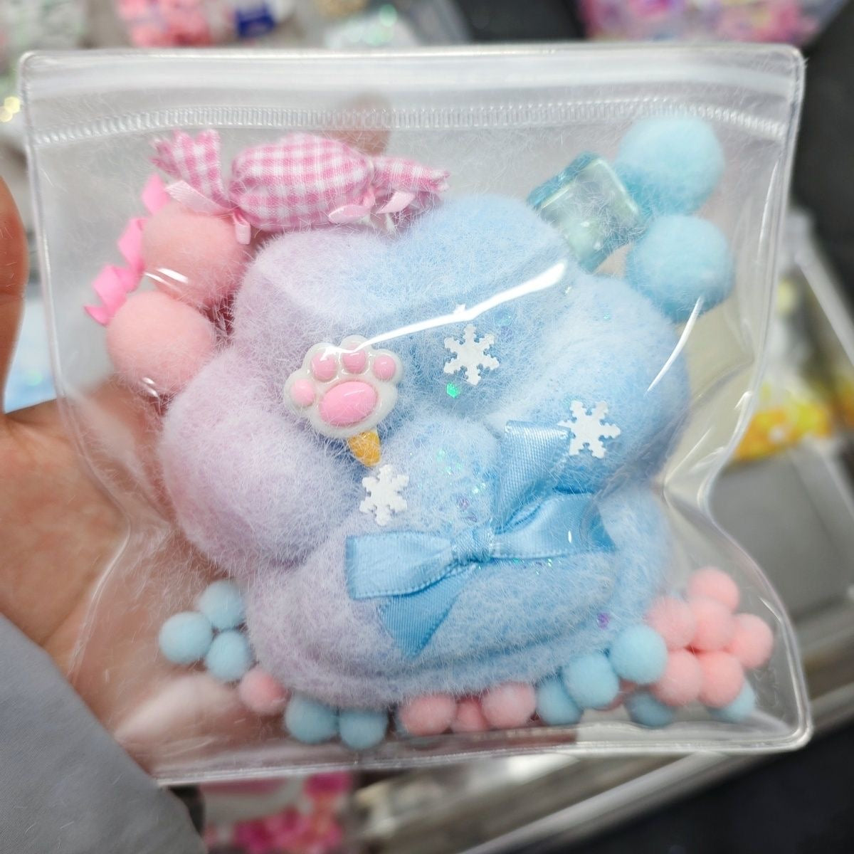 6 Colors Plush Cat Paw Bag Squishy