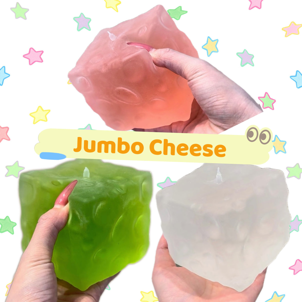 3 Colors Jumbo Cheese Stress Ball