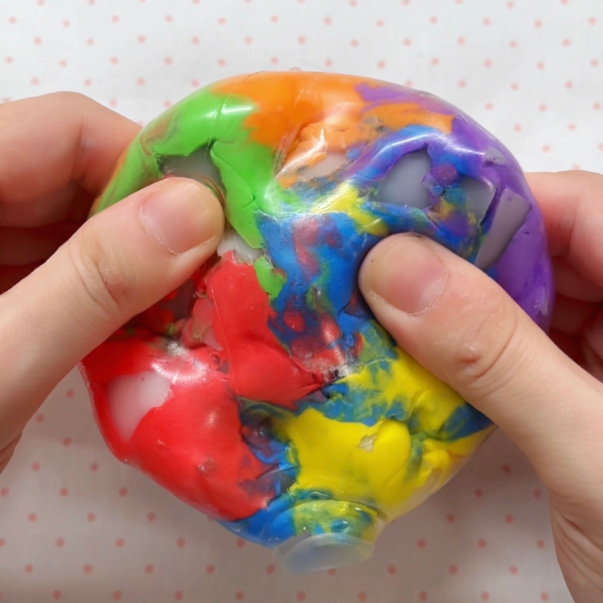 Rainbow Cracking Wax Ball Stress Ball